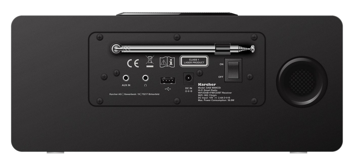 Karcher DAB 9000CDi Internet-Radio (Internetradio, DAB+, UKW (FM), 36 W, 2.1-Kanal-System) – Bild 5 von 5
