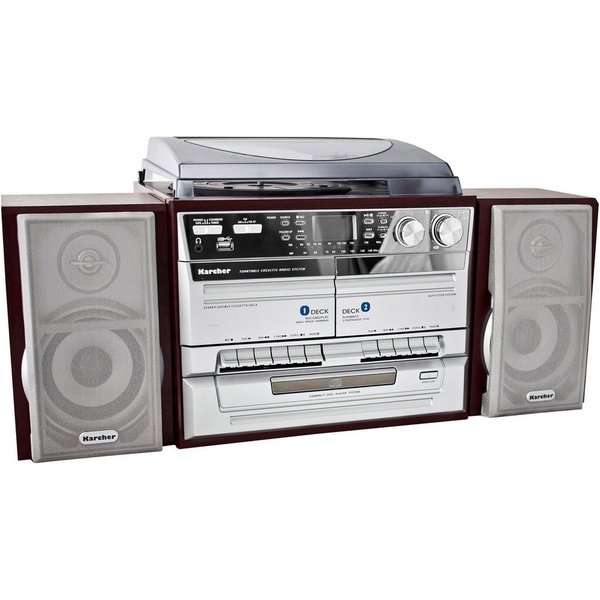 Karcher KA 320 Plattenspieler (Stereoanlage mit CD-Player, Kassettendeck, UKW Radio, USB)