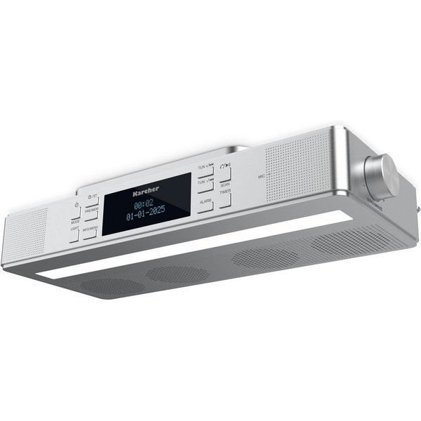 Karcher RA 2038D-S Küchen-Radio (DAB+, UKW (FM), 6 W, Unterbauradio mit DAB+ / UKW-Radio, Bluetooth, Leuchte & Timer)