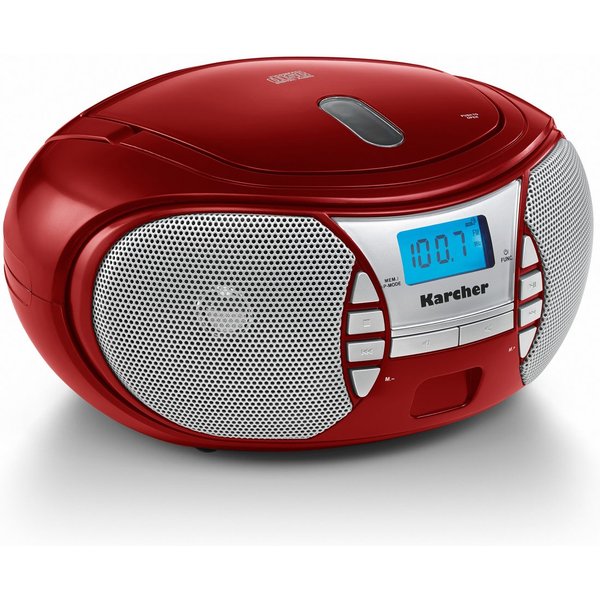 Karcher RR 5025-R Boombox (UKW (FM), tragbarer CD-Player mit UKW Radio, Batterie- / Netzbetrieb, AUX-In)