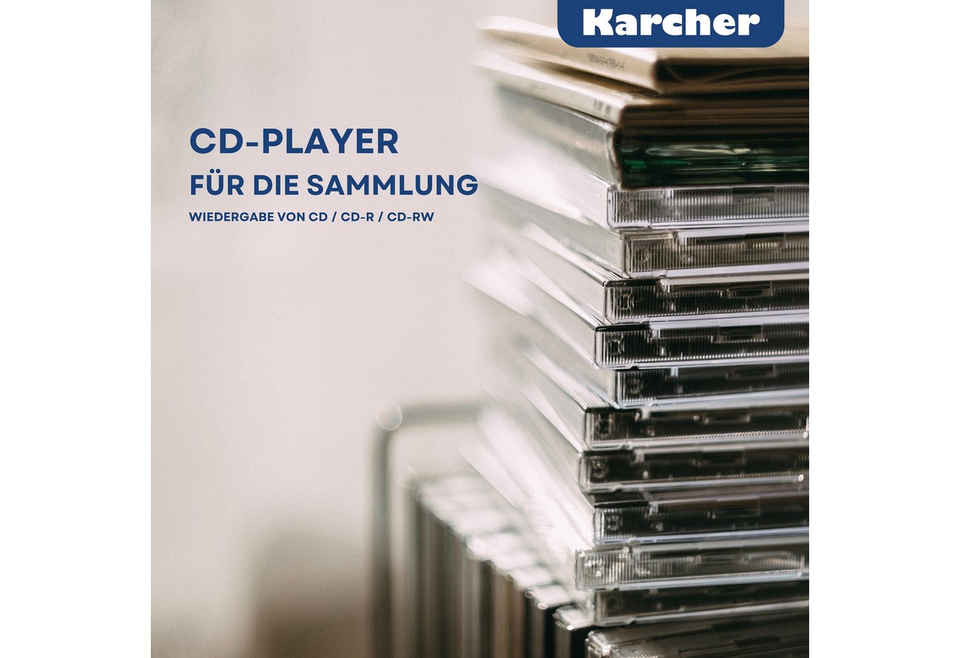 Karcher RR-5042-B Boombox (UKW (FM), tragbarer CD-Player mit UKW Radio, Kassettendeck) – Bild 4 von 5