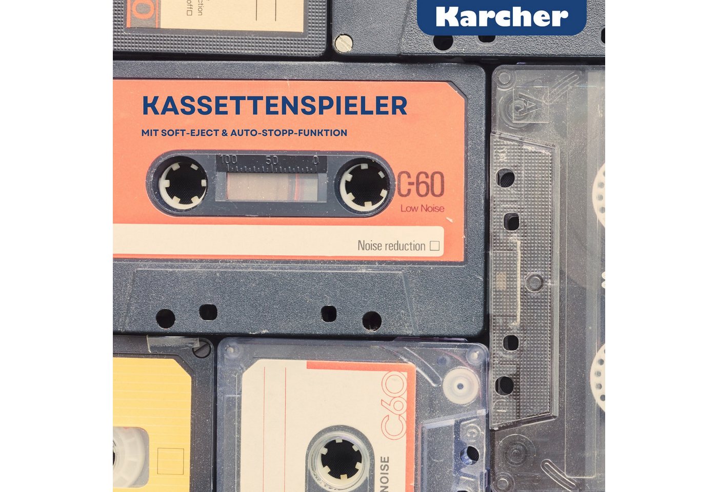 Karcher RR-5042-B Boombox (UKW (FM), tragbarer CD-Player mit UKW Radio, Kassettendeck) – Bild 5 von 5