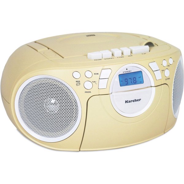 Karcher RR 5042-H Boombox (UKW (FM), 3 W, tragbarer CD-Player mit UKW Radio, Kassettendeck)