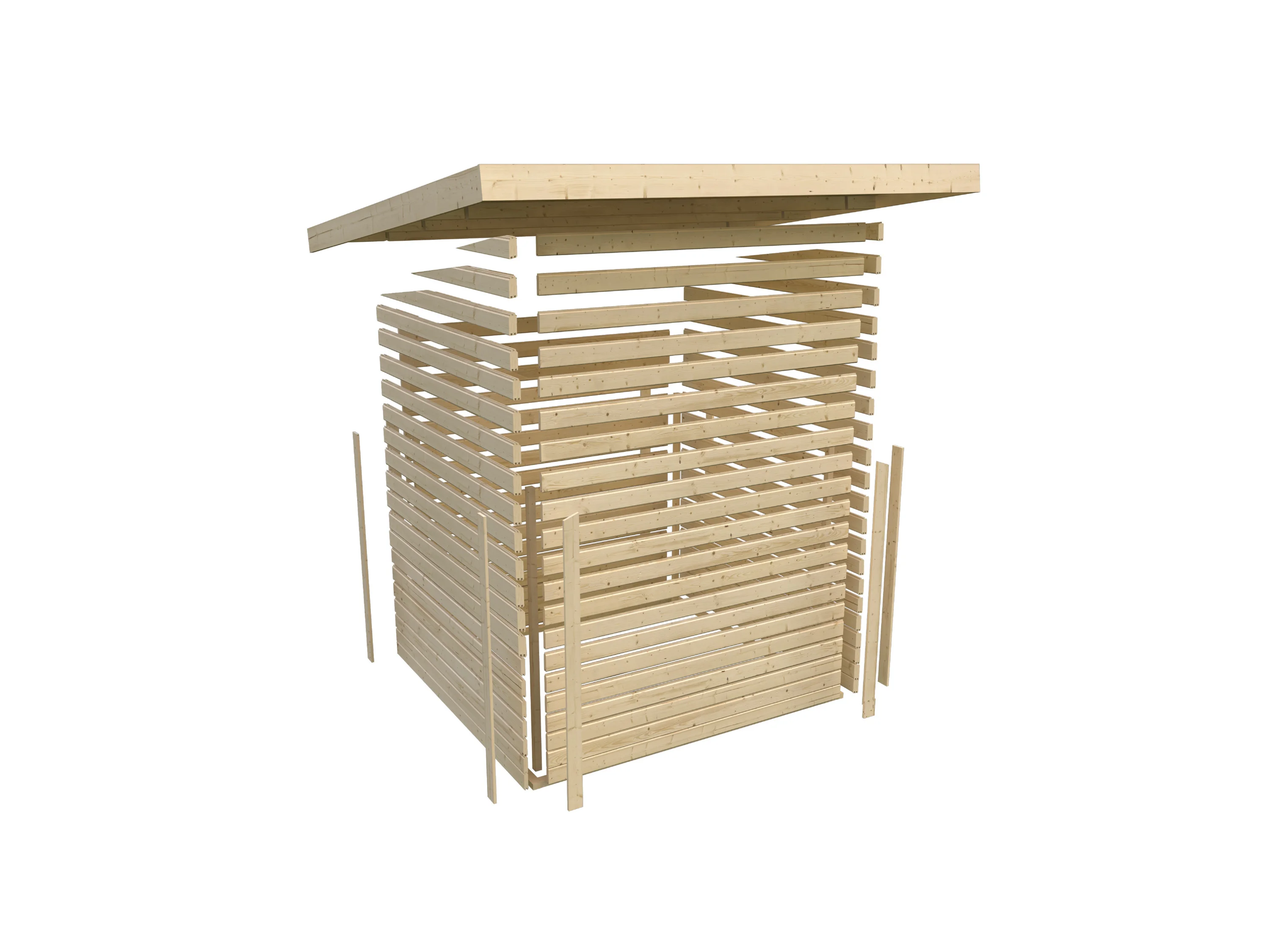 KARIBU Außensauna »Smally 2«, mit 9kW (fin externe steuerung, naturbelassen) – Bild 3 von 4