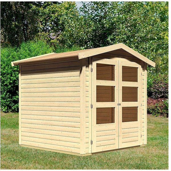 Karibu Gartenhaus Amberg 2, BxT: 213x197 cm, (Set), anthrazit, naturbelassen oder terragrau, Made in Germany