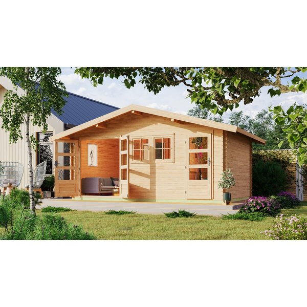 Karibu Gartenhaus Lagor 2, BxT: 507x327 cm, 38mm, 2 Raumhaus aus hochwertiger nordischer Fichte