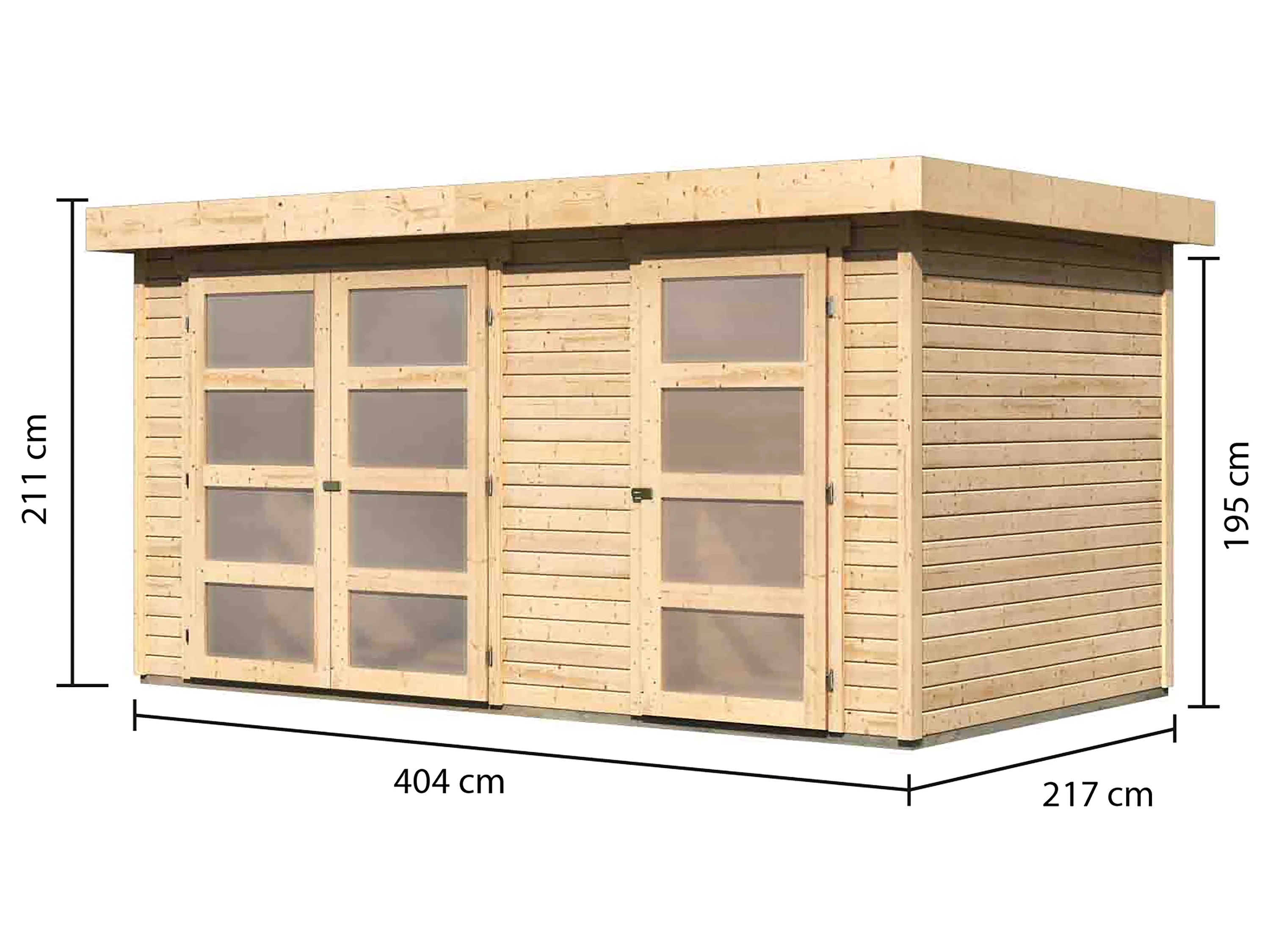 KARIBU Gartenhaus Lund (mit Boden, Natur) – Bild 3 von 4