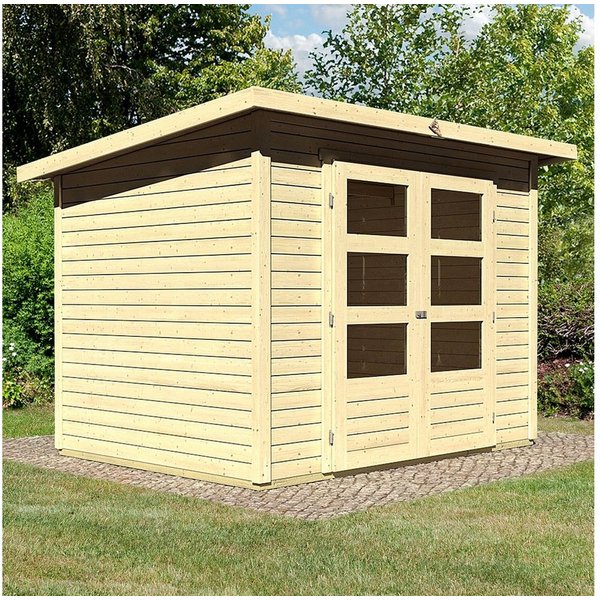 Karibu Gartenhaus Stockach 3, BxT: 282x210 cm, (Set), naturbelassen, terragrau oder anthrazit, Made in Germany