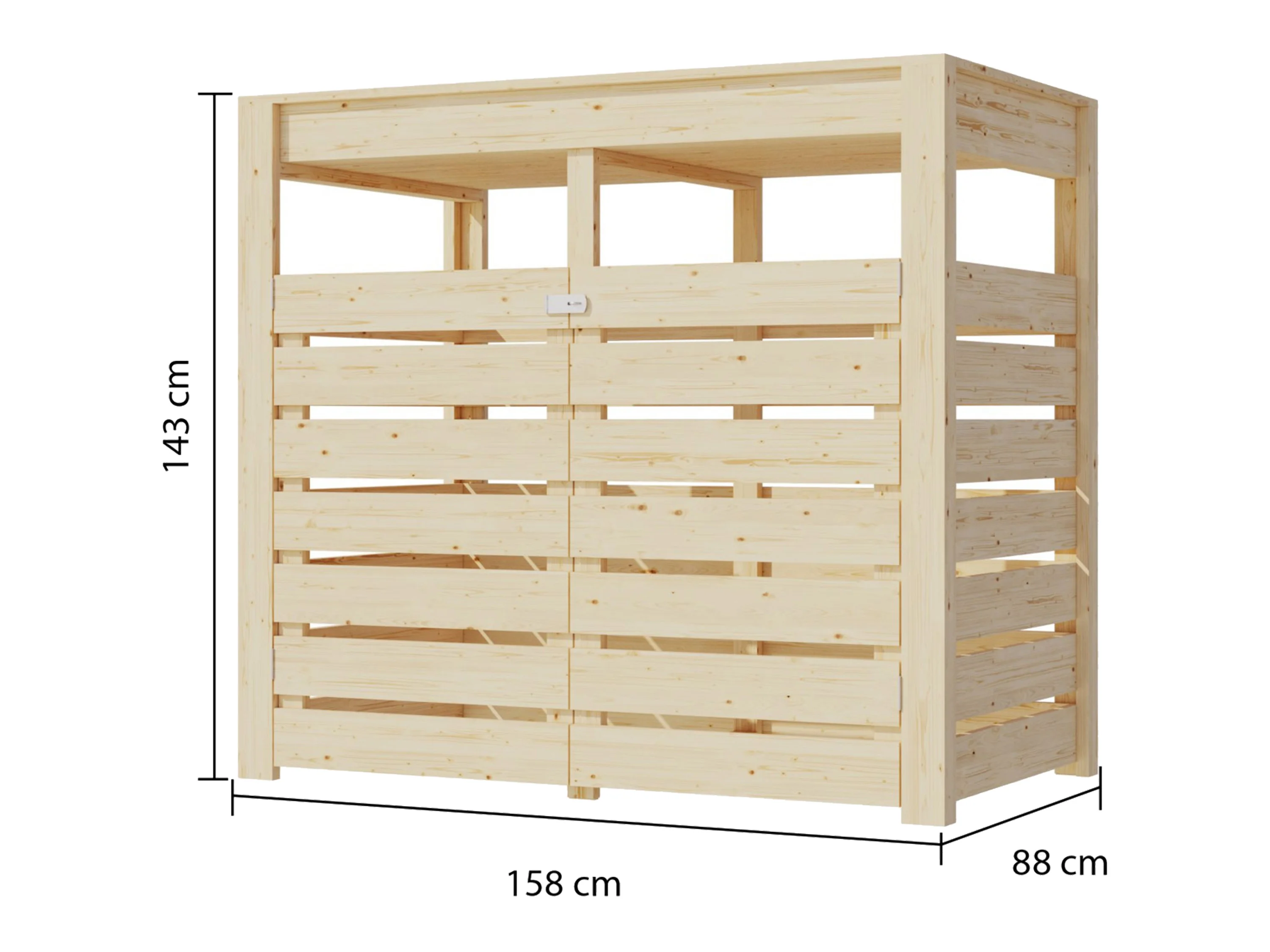 KARIBU Mülltonnenbox »Jack«, 2 x 240-Liter (naturbelassen) – Bild 4 von 4