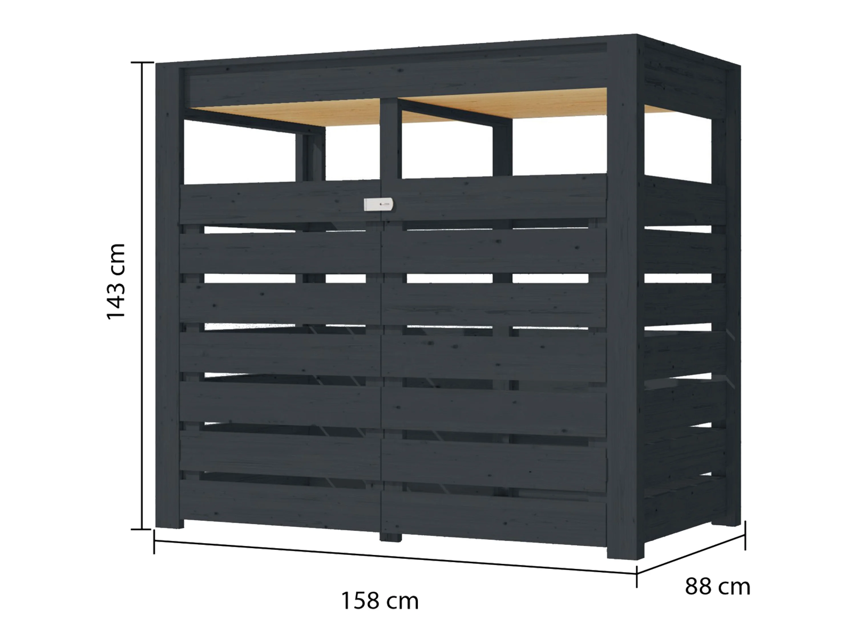 KARIBU Mülltonnenbox »Jack«, 2 x 240-Liter (Anthrazit) – Bild 3 von 4