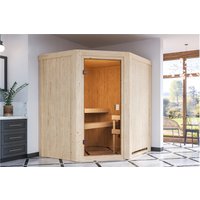 KARIBU Sauna »Niru« (3,6 kw ofen mit int. steuerung, naturbelassen)