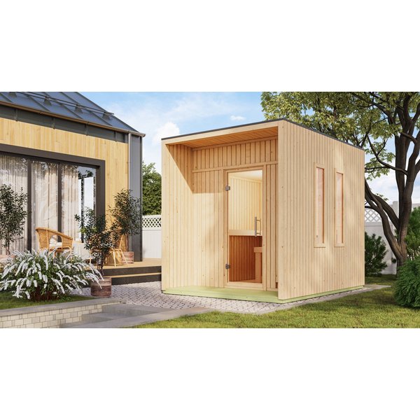 Karibu Saunahaus Lars, BxTxH: 219,5 x 287,5 x 244 cm, 73 mm, (Set) verschiedene Varianten