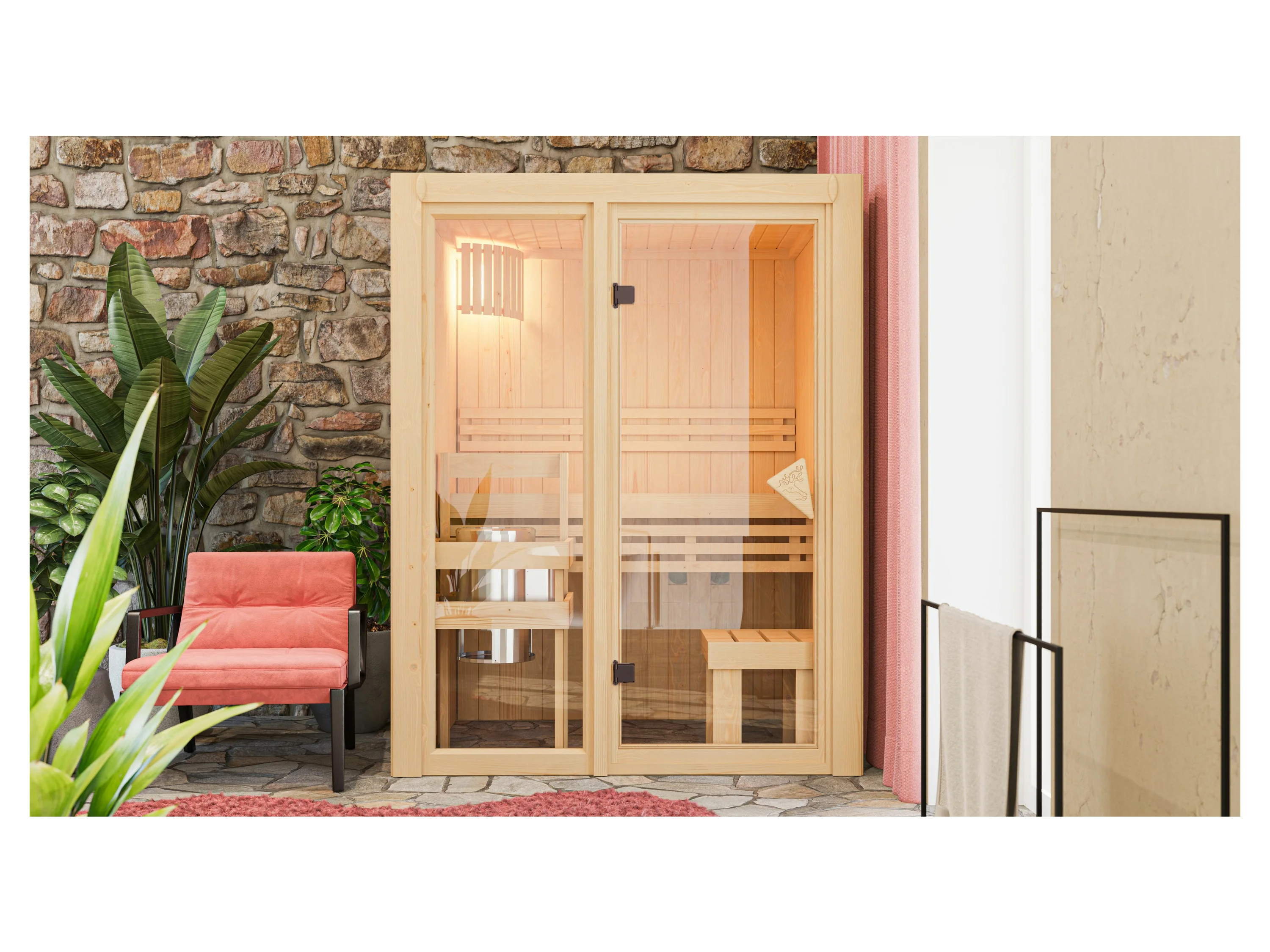 KARIBU Shorty 3,6 kW (Ofen externe Steuerung, 155 x 122 cm) – Bild 3 von 4