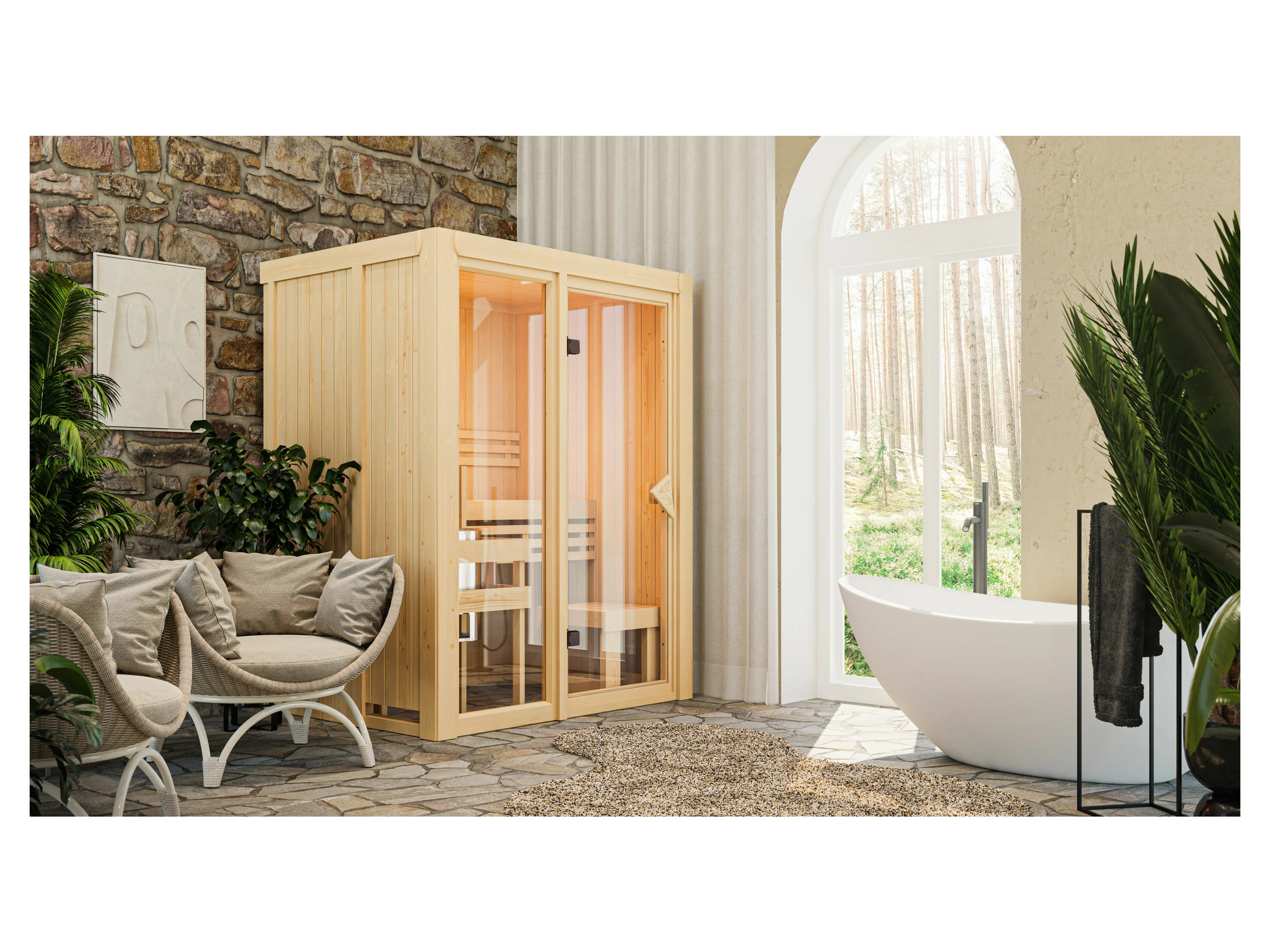 KARIBU Shorty 3,6 kW (Ofen externe Steuerung, 155 x 122 cm) – Bild 4 von 4