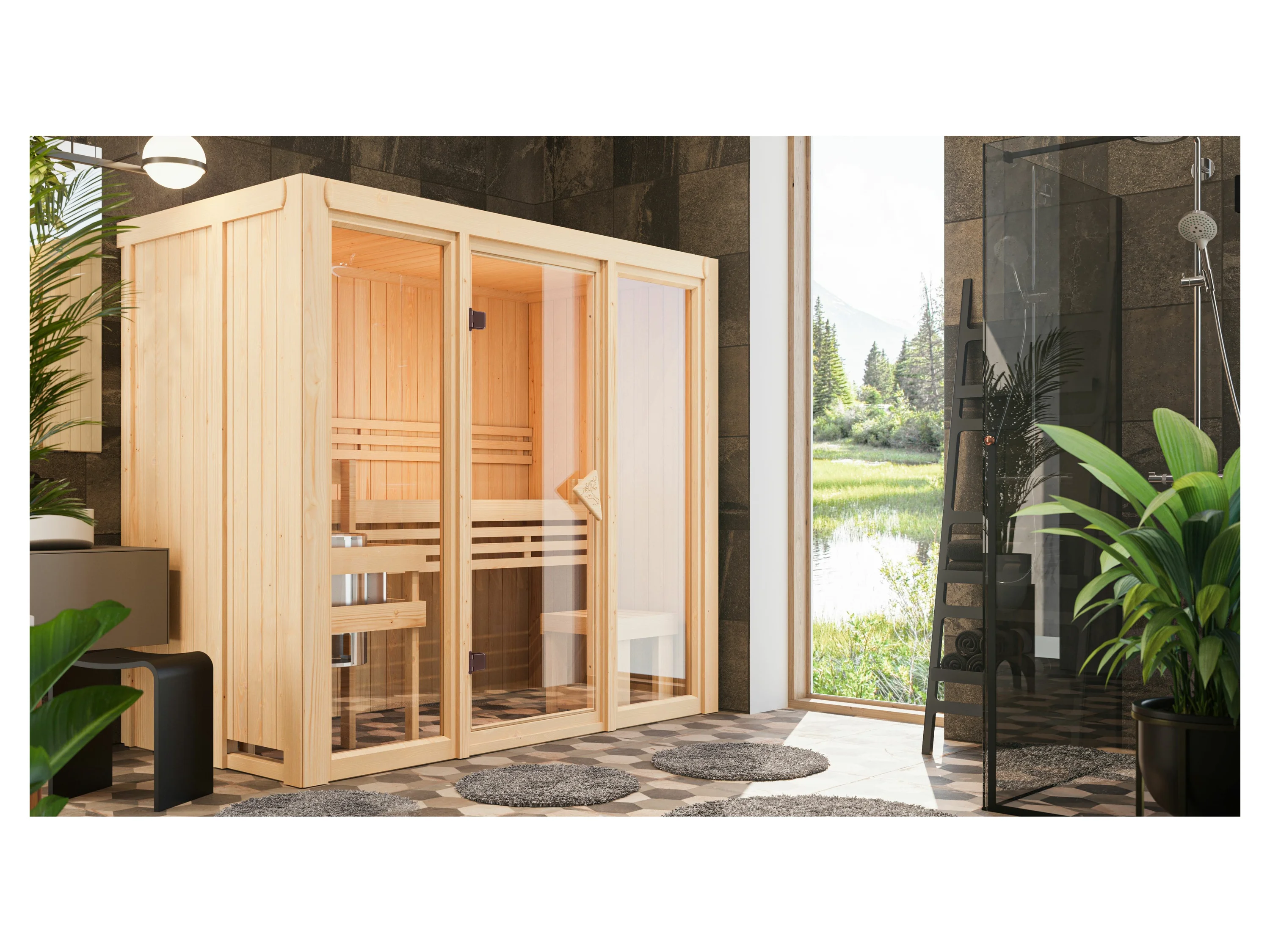 KARIBU Shorty 3,6 kW (Ofen externe Steuerung, 216 x 122 cm) – Bild 4 von 4
