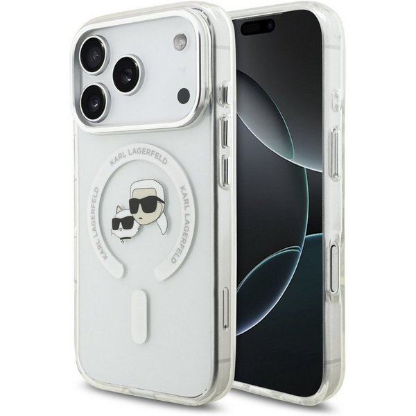 KARL LAGERFELD Handyhülle Case MagSafe iPhone 17 Pro Kunststoff Karl Katze transparent 6,3 Zoll, Kantenschutz