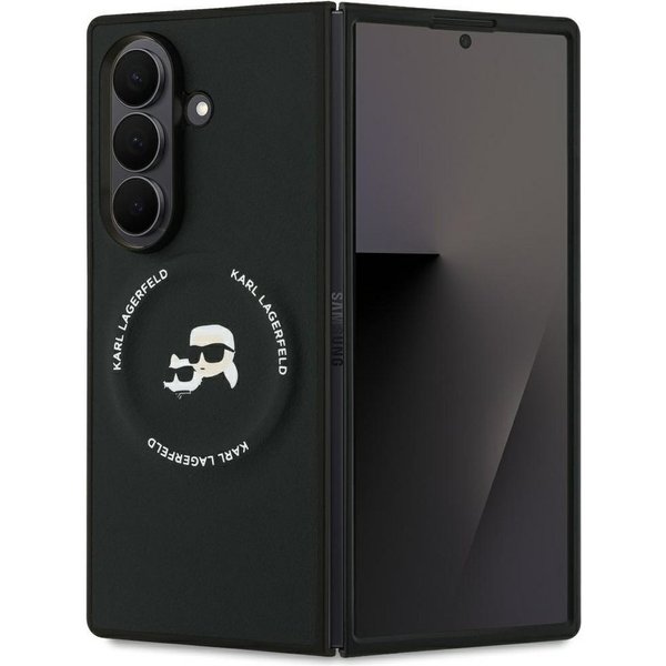 KARL LAGERFELD Handyhülle Galaxy Z Fold 7 Kunstleder schwarz MagSafe kompatibel Figur 8 Zoll, Kantenschutz