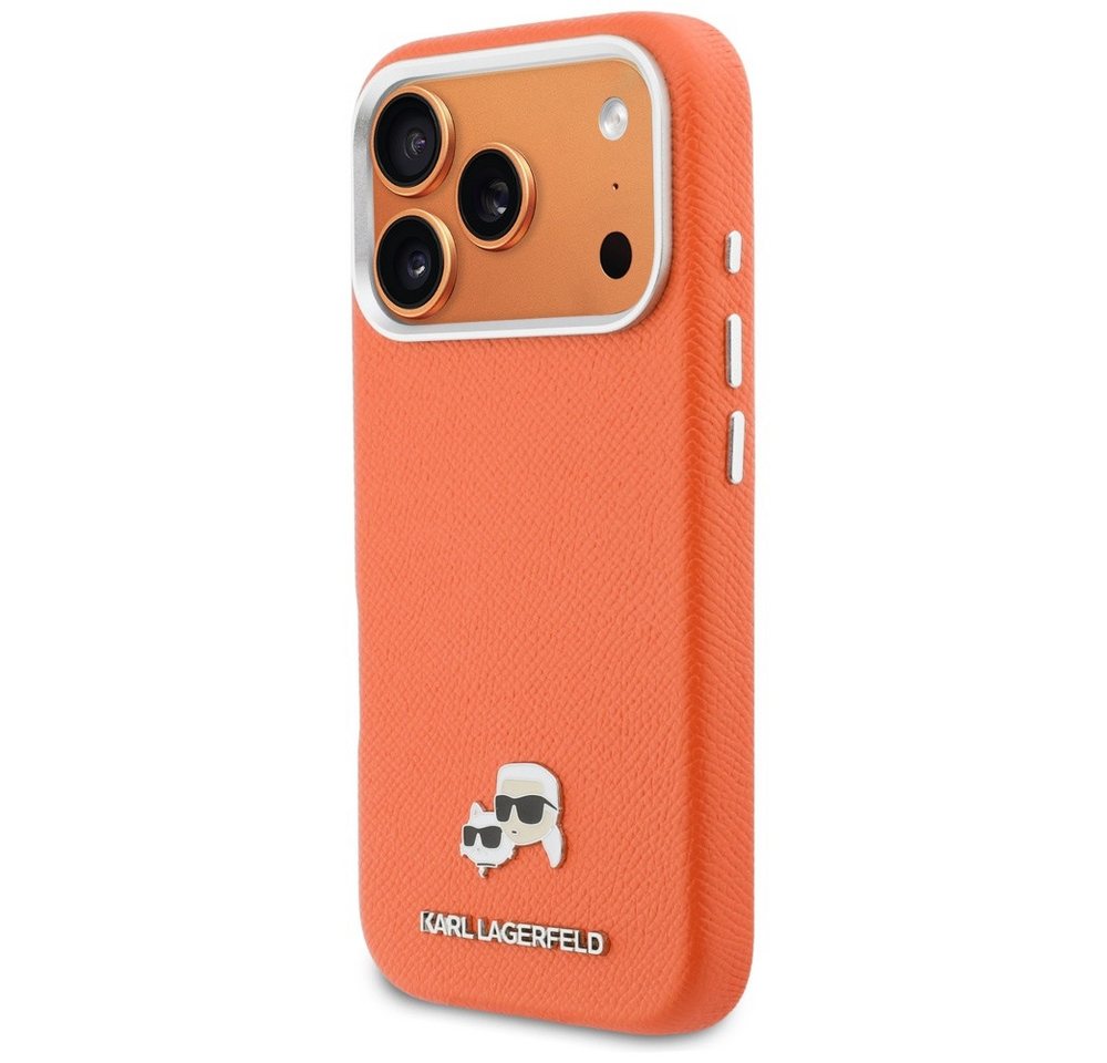 KARL LAGERFELD Handyhülle Hülle iPhone 17 Pro Max Kunstleder orange MagSafe 6,9 Zoll, Kantenschutz – Bild 2 von 5