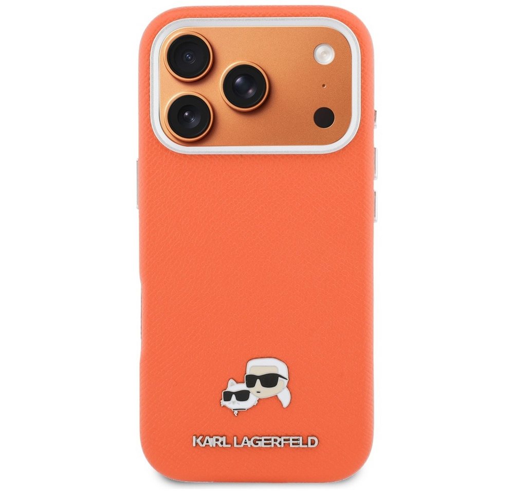 KARL LAGERFELD Handyhülle Hülle iPhone 17 Pro Max Kunstleder orange MagSafe 6,9 Zoll, Kantenschutz – Bild 3 von 5