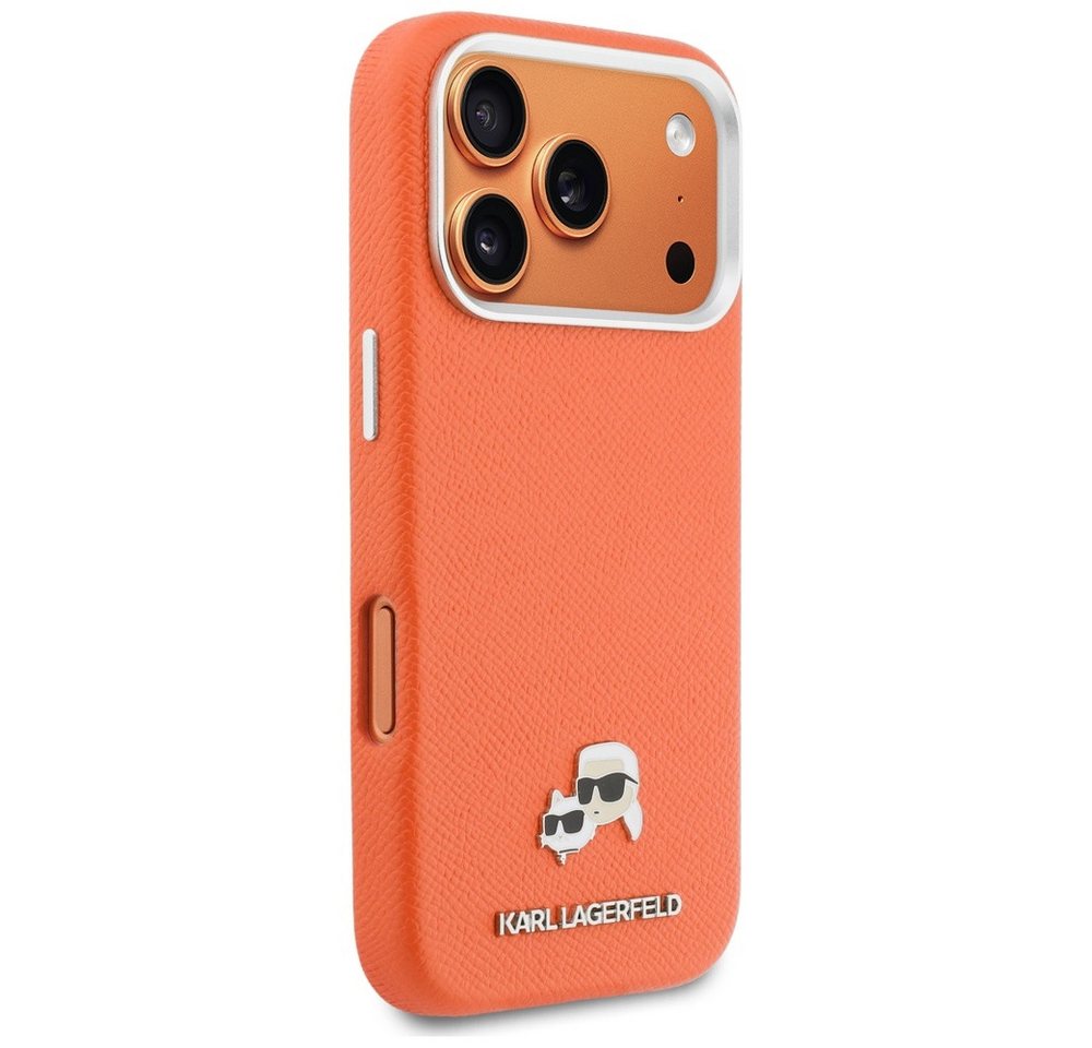 KARL LAGERFELD Handyhülle Hülle iPhone 17 Pro Max Kunstleder orange MagSafe 6,9 Zoll, Kantenschutz – Bild 4 von 5