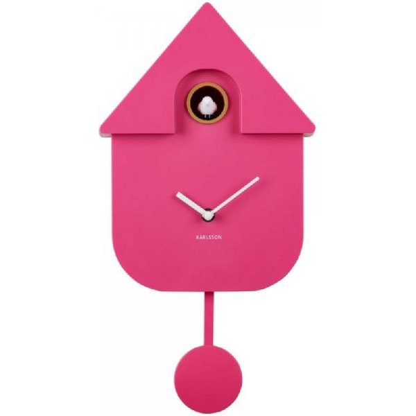 Karlsson Uhr Kuckucksuhr Wall Clock Modern Cuckoo Hellpink (41cm)