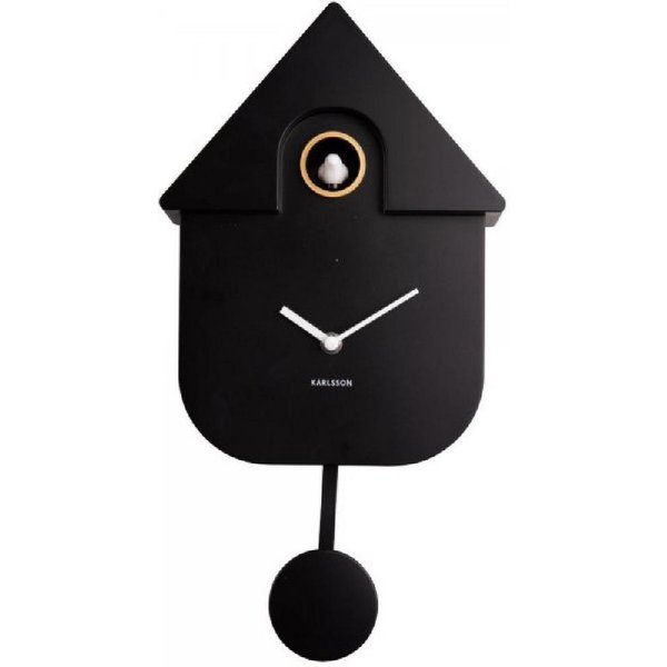 Karlsson Uhr Kuckucksuhr Wall Clock Modern Cuckoo Schwarz (41cm)