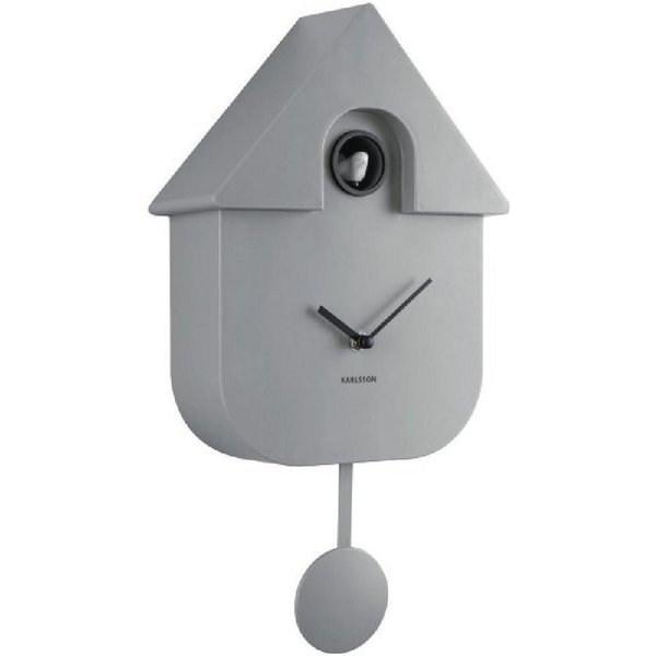 Karlsson Uhr Wanduhr Modern Cuckoo Mouse Grey