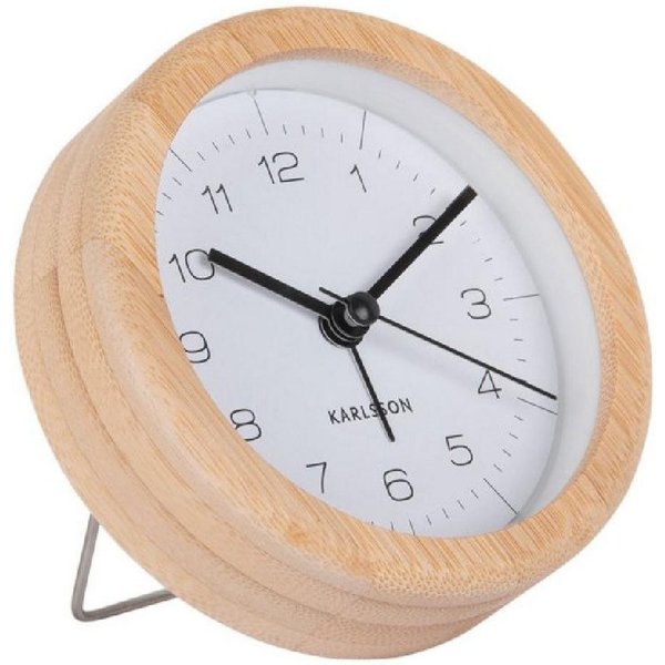 Karlsson Wecker Wecker Neat Bamboo Weiß