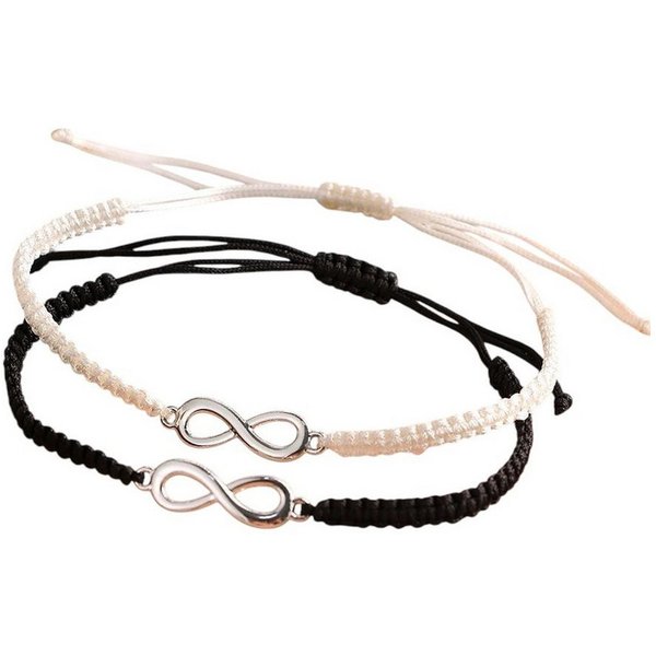 KARMA Armband Set Partnerarmbänder Infinity Freundschaftsarmband (Unendlichkeitszeichen Damen Herren, 2-tlg., Damenarmband Herrenarmband Armbandset), modern Uni