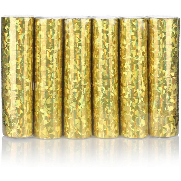 KarneLux Luftschlange Deko Luftschlangen, Glitzer Metallic 6er Pack