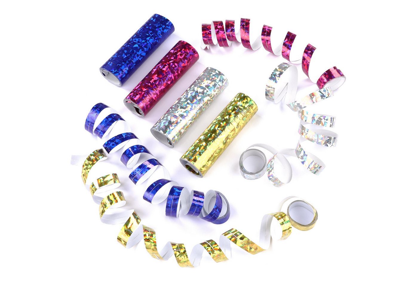 KarneLux Luftschlange Deko Luftschlangen, Glitzer Metallic 6er Pack – Bild 4 von 4