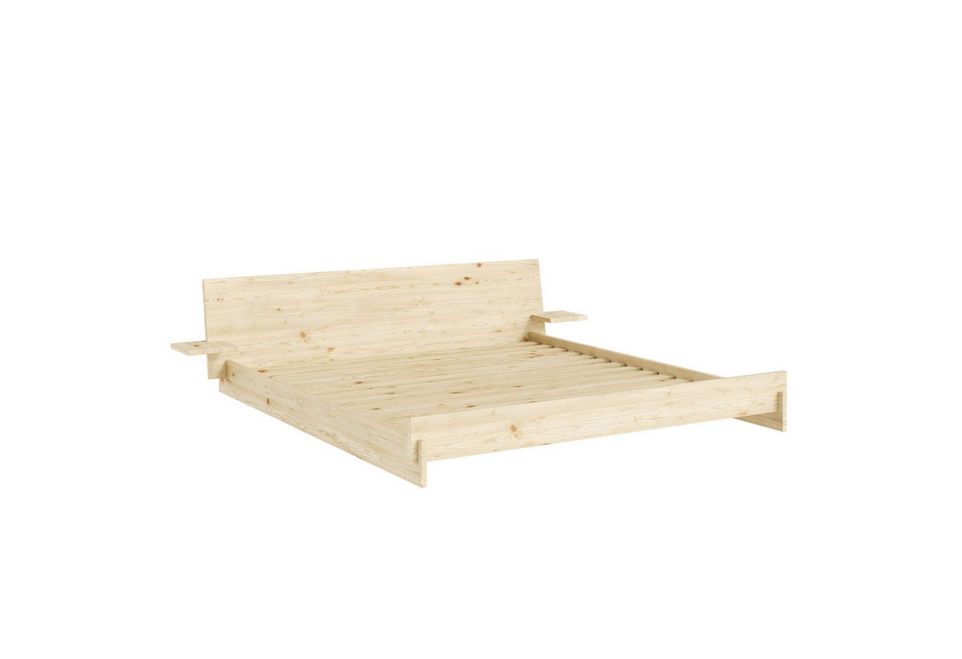 Karup Design Bettgestell Latch Bed mit Kopfteil, FSC®-zertifiziertes Massivholz, Made in Europe (in den Breiten 140cm, 160cm und 180cm), mit 2 Ablagen, inklusiv – Bild 2 von 5