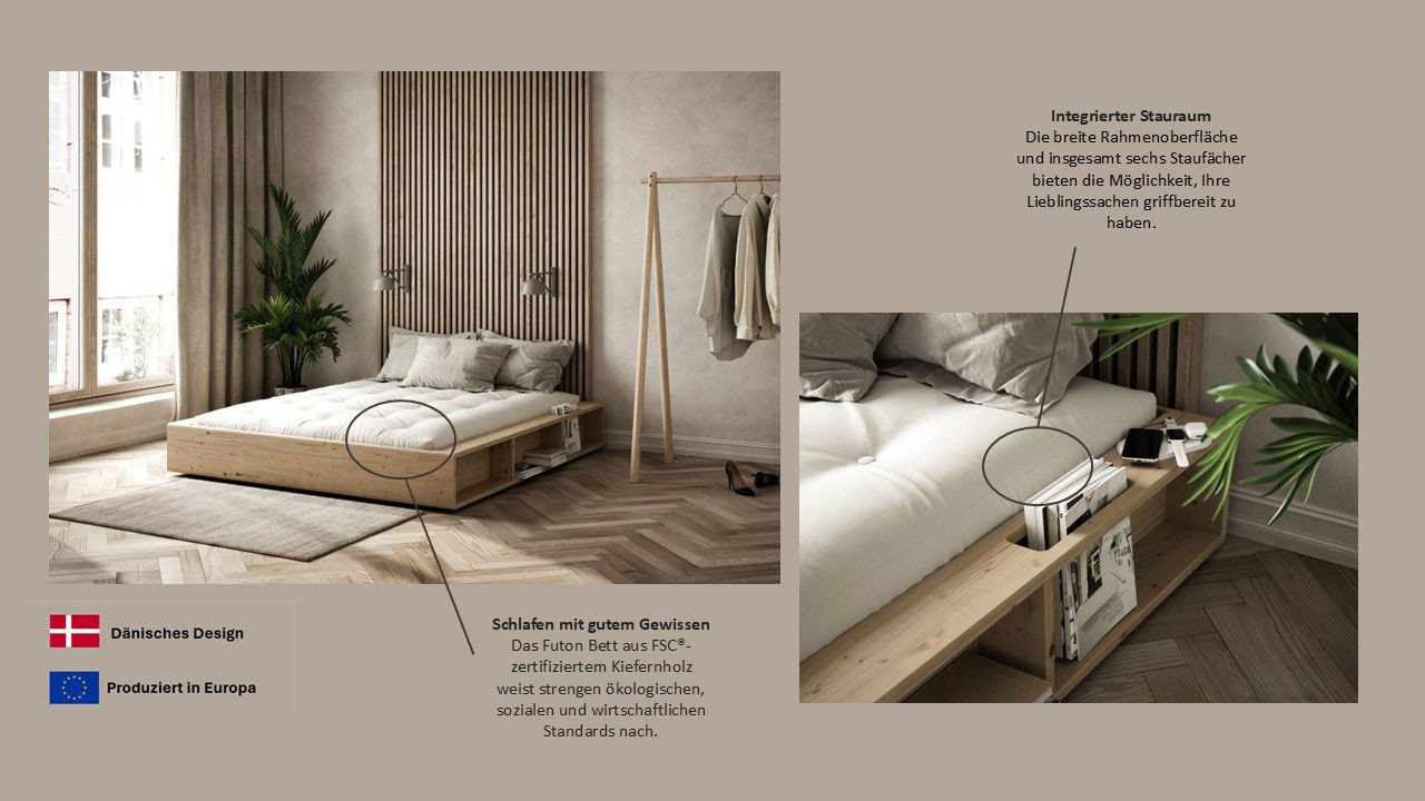 Karup Design Stauraumbett Ziggy Bed, Stauraumbett, FSC®-zertifiziertes Massivholz made in Europe (Erhältlich für Matratzen Breite 90, 120, 140, 160 oder 180 cm) – Bild 4 von 5