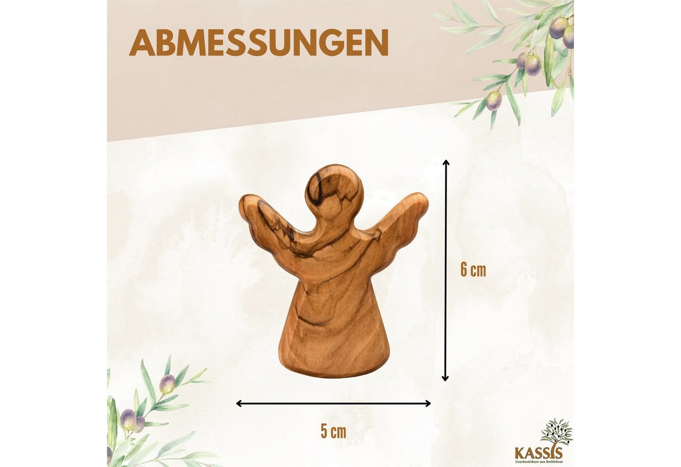 Kassis Geschenkartikel Engelfigur Schutzengel als Handschmeichler mit Spruch "Ich bin stolz auf dich", handgefertigt in Bethlehem, Geschenk zu mehreren Anlässen – Bild 3 von 5