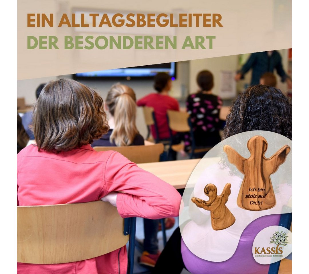 Kassis Geschenkartikel Engelfigur Schutzengel als Handschmeichler mit Spruch "Ich bin stolz auf dich", handgefertigt in Bethlehem, Geschenk zu mehreren Anlässen – Bild 5 von 5