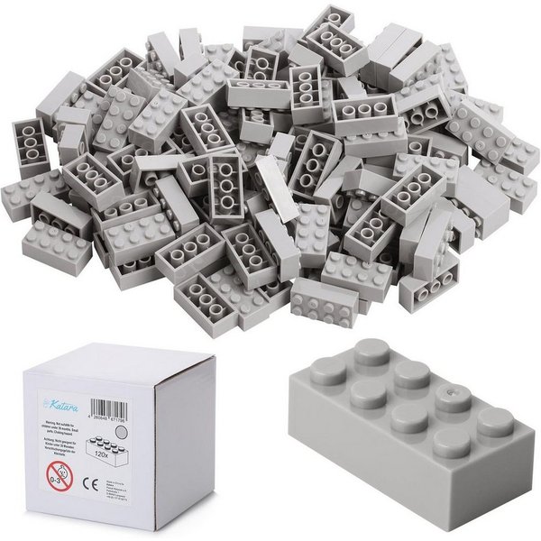 Katara 120 Steckbausteine 4x2 Noppen, Spielzeug Konstruktionsspielsteine, (Packung), 100% Kompatibel Sluban, Papimax, Q-Bricks, LEGO®