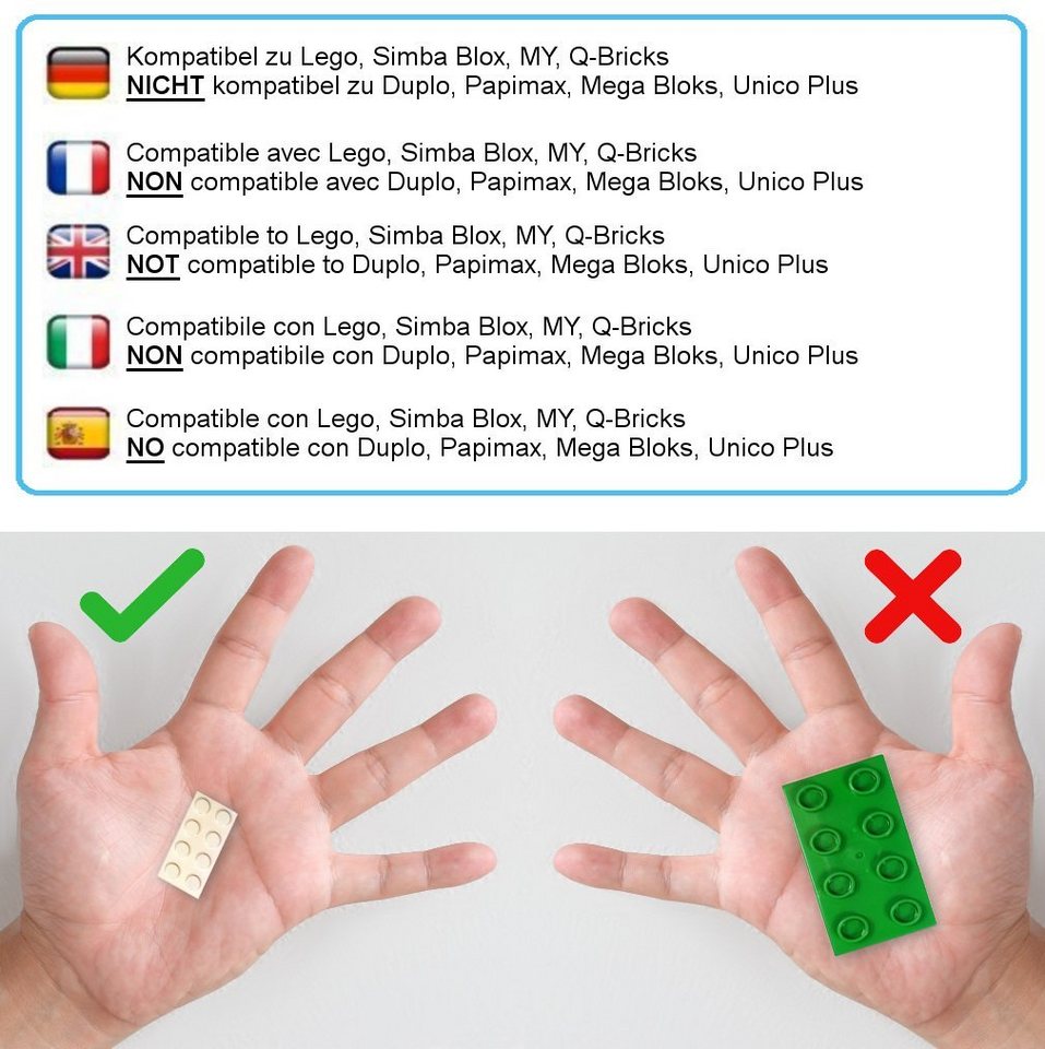 Katara 120 Steckbausteine 4x2 Noppen, Spielzeug Konstruktionsspielsteine, (Packung), 100% Kompatibel Sluban, Papimax, Q-Bricks, LEGO® – Bild 2 von 5