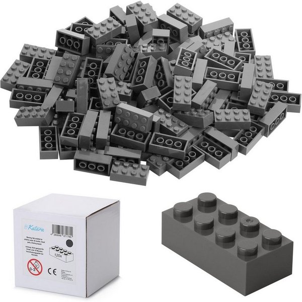 Katara 120 Steckbausteine 4x2 Noppen, Spielzeug Konstruktionsspielsteine, (Packung), 100% Kompatibel Sluban, Papimax, Q-Bricks, LEGO®