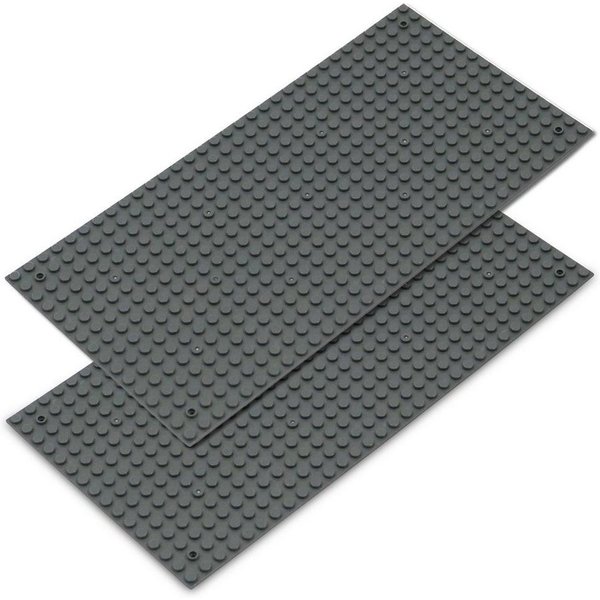 Katara Grundbauplatte 16x32 Noppen, verschiedene Farben Konstruktionsspielsteine, (2er Set), Dunkelgrau, 100% Kompatibel Sluban, Papimax, Q-Bricks, LEGO®