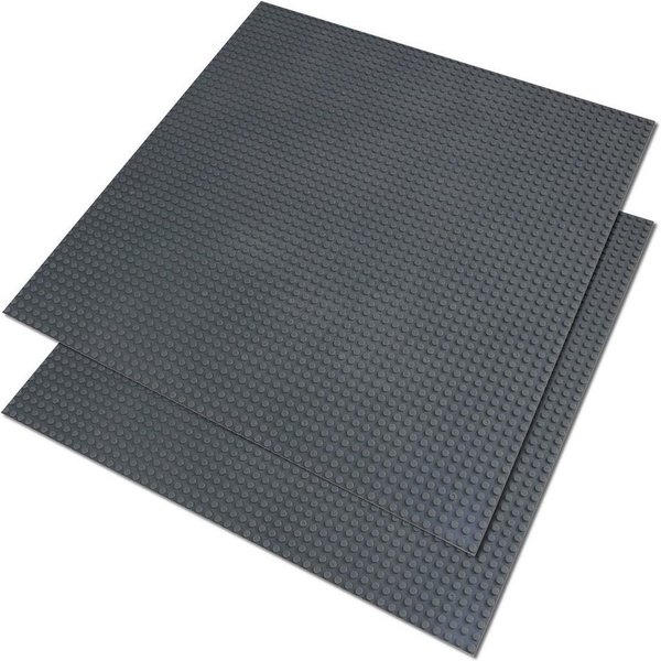 Katara Grundbauplatte 50x50 Noppen, verschiedene Farben Konstruktionsspielsteine, (2er Set), Dunkel Grau, 100% Kompatibel Sluban, Papimax, Q-Bricks, LEGO®
