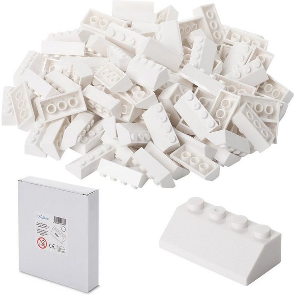 Katara Konstruktionsspielsteine 100 Steckbausteine in Dachform Konstruktionsspielsteine, (Packung), 100% Kompatibel Sluban, Papimax, Q-Bricks, LEGO®