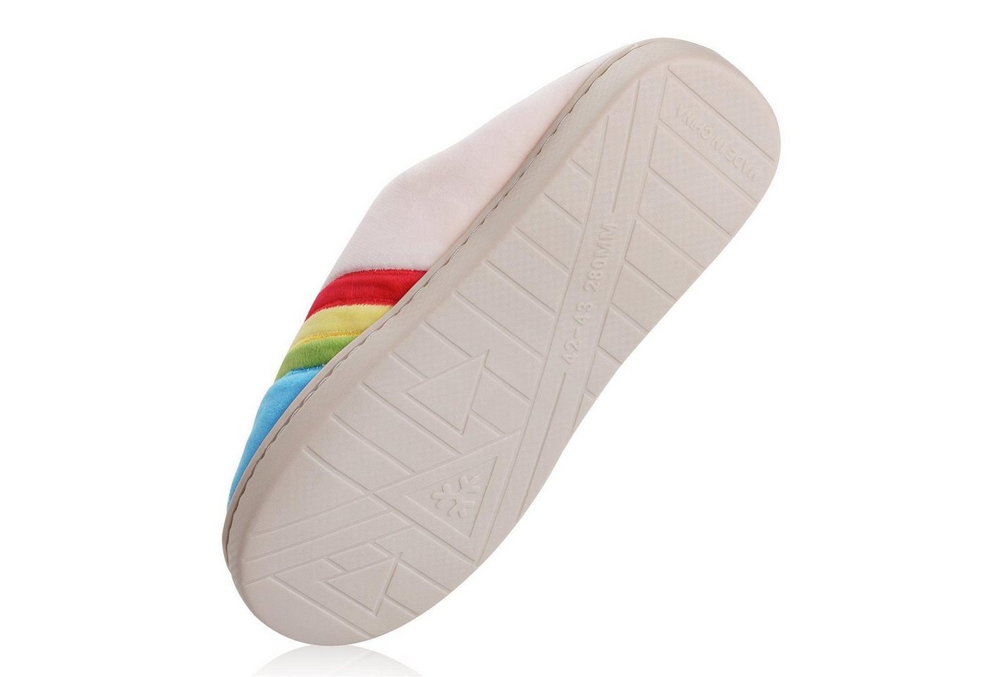 Katara Tier Pantoffeln Gr. 34-41 (Einhorn, Katze, Hase) Plüsch Hausschuhe Hausschuhe, weich, warm, süß, kuschelig, Plüsch Einhorn (Regenbogen) – Bild 4 von 5