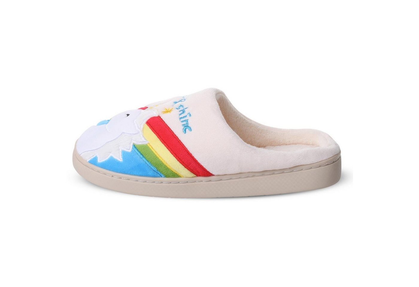 Katara Tier Pantoffeln Gr. 34-41 (Einhorn, Katze, Hase) Plüsch Hausschuhe Hausschuhe, weich, warm, süß, kuschelig, Plüsch Einhorn (Regenbogen) – Bild 5 von 5