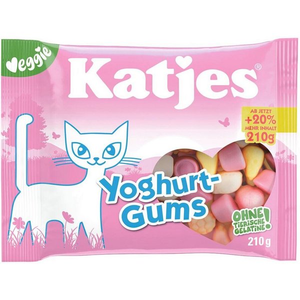 KATJES Süßigkeit Yoghurt Gums, Fruchtgummi vegetarisch, 210 g