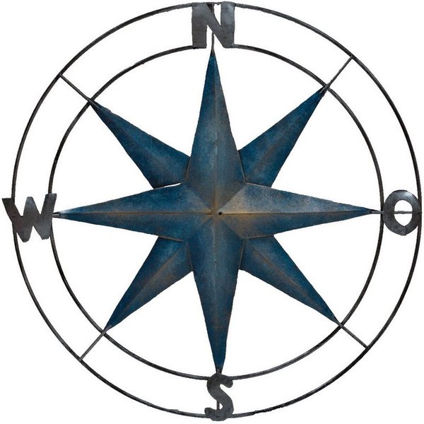 Kaufhaus le petit Wanddekoobjekt Wanddeko Kompass Metall Windrose Maritim Wandbild Stern Skulptur Figur, Wanddeko, Dekofigur, Dekoobjekt Dekoskulptur Dekohänger