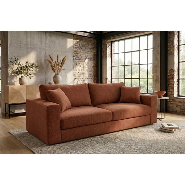 KAWOLA 3-Sitzer AMINA Stoff Couch - Gemütlichkeit - Wohnzimmer Sofa - 3 Sitzer, Modernes Sofa für Drei, hochwertiger Bezug, toller Sitzkomfort