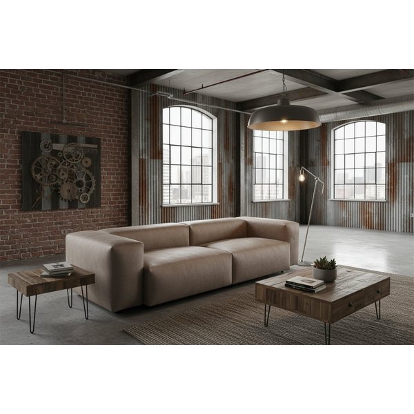 KAWOLA 4-Sitzer CELESTE – Nachhaltig & modern mit Lederfaserstoff anthrazit, Pflegeleichtes Designsofa – Stilvoll, komfortabel, langlebig