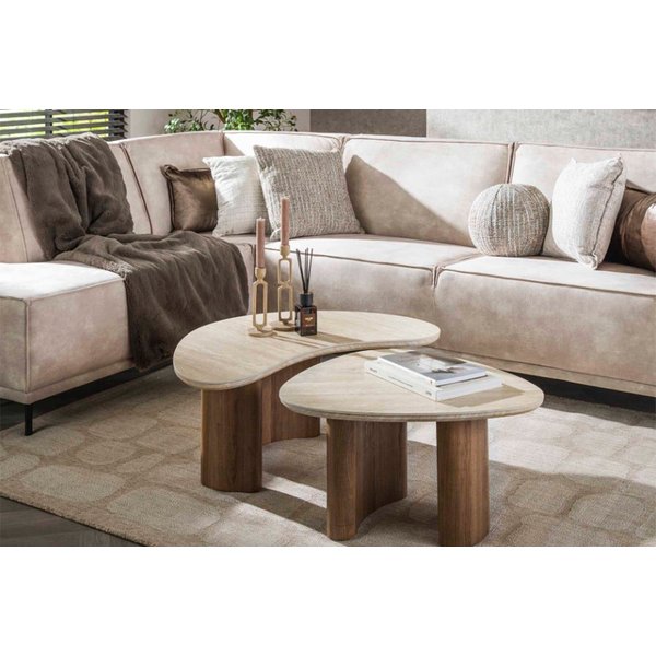 KAWOLA Couchtisch PRETO (Set, 2-St), Keramik weiß