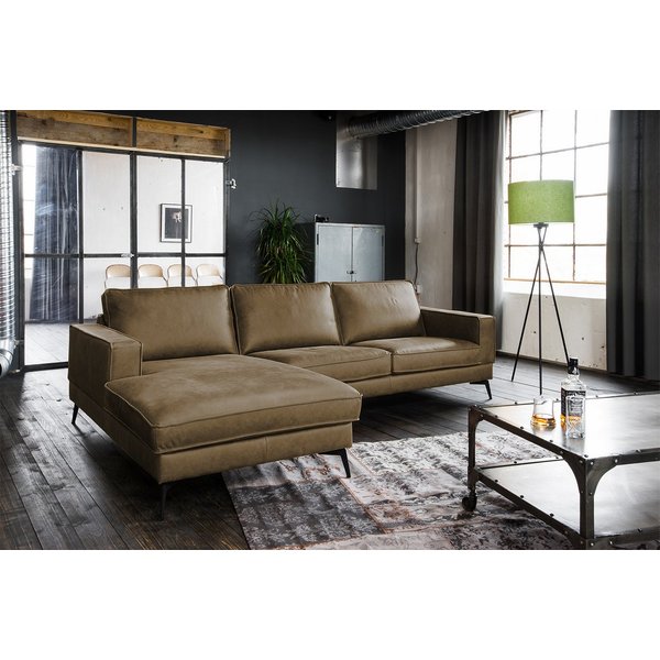 KAWOLA Ecksofa BLOOM, Couch L-Form rechts oder links Leder verschiedene Farben 276x177 cm