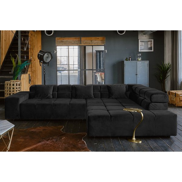 KAWOLA Ecksofa NEVADA, Couch L-Form rechts oder links, mit oder ohne Sitzvorzug Velvet